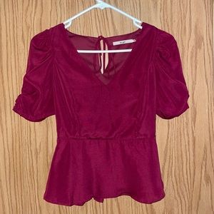 Wine Red Blouse